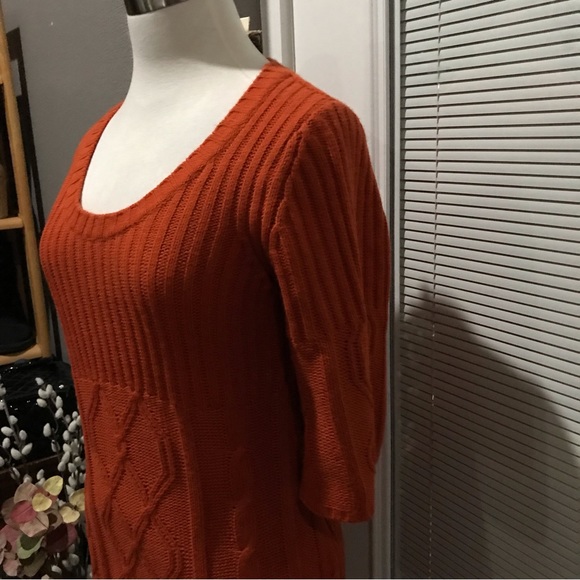 PINK ROSÉ Rust Color Sweater Dress - Picture 3 of 11